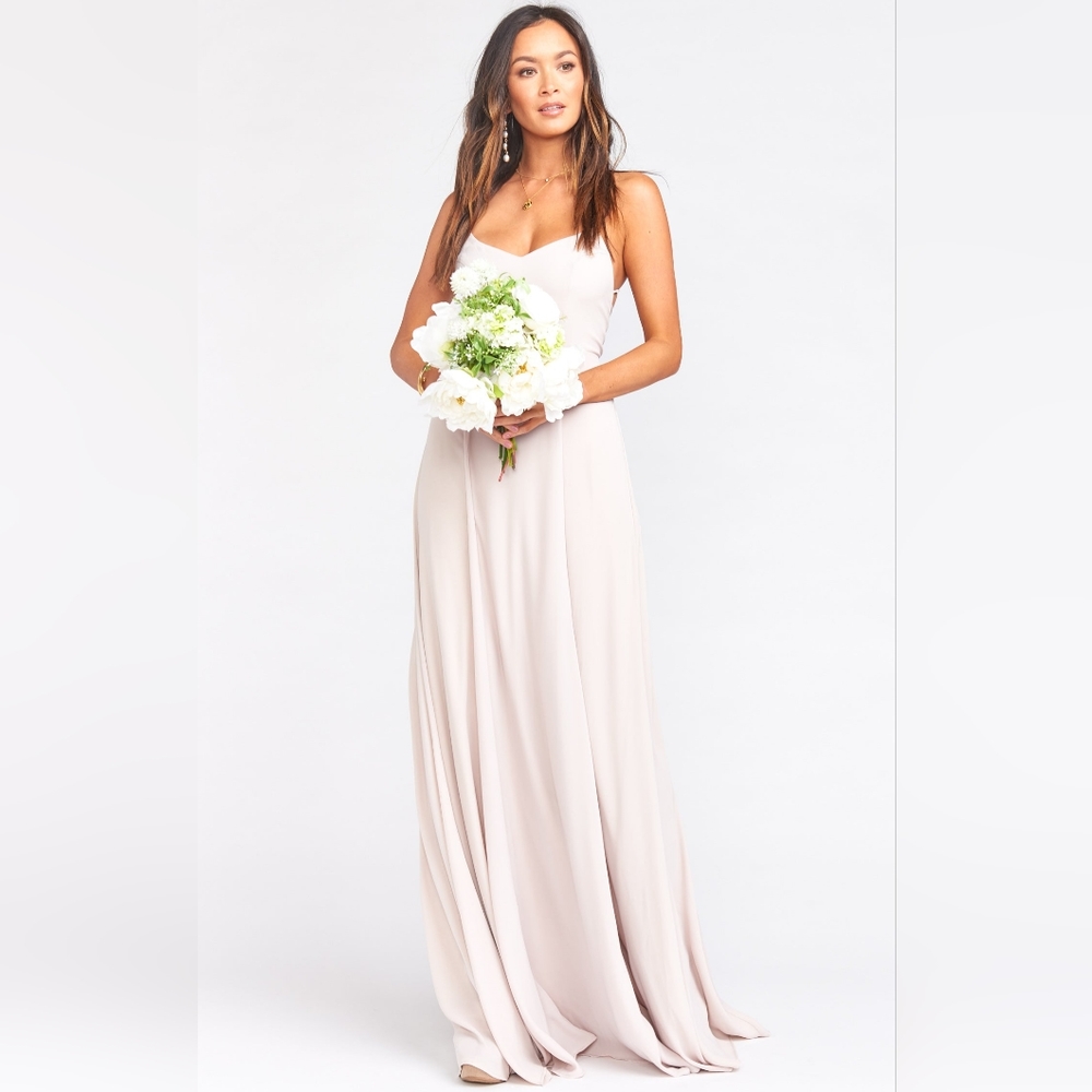 NWT Show Me Your Mumu Godshaw Goddess Gown in Show Me the Ring Crisp Size M